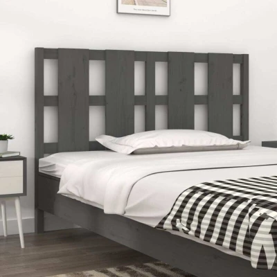Paveikslėlis vidaXL Bed Headboard Grey 125.5x4x100 cm Solid Wood Pine
