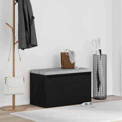Paveikslėlis vidaXL Hall Bench Black Oak 80 x 40 45 cm Engineered Wood