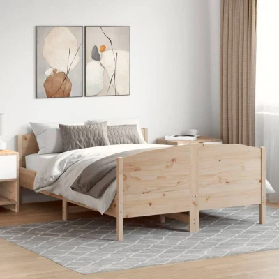 Paveikslėlis vidaXL Bed Frame without Mattress 135x190 cm Double Solid Wood Pine