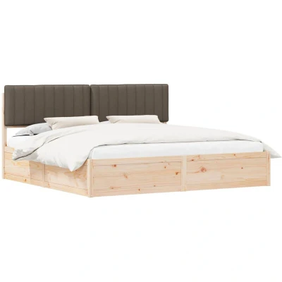 Paveikslėlis vidaXL Bed Frame with Upholstered Headboard Taupe 200 x cm