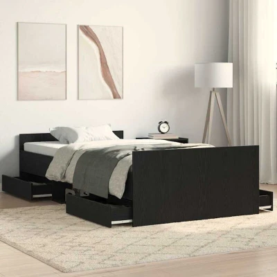 Paveikslėlis vidaXL Bed Frame Black Oak 193 x 93 50 cm Engineered Wood