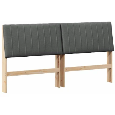 Paveikslėlis vidaXL Upholstered Headboard Dark Grey 180 cm Solid Pine Wood