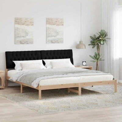 Paveikslėlis vidaXL Bed Frame with Upholstered Headboard Brown 200 x cm