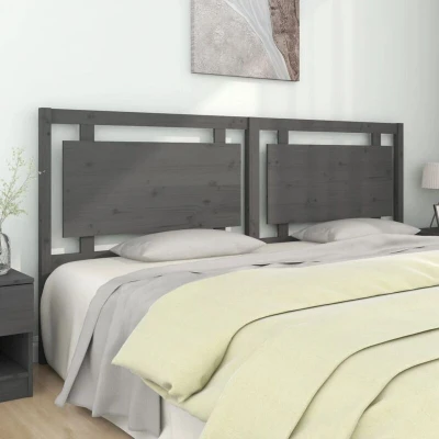 Paveikslėlis vidaXL Bed Headboard Grey 205.5x4x100 cm Solid Pine Wood