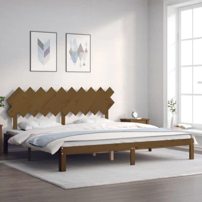 Paveikslėlis vidaXL Bed Frame without Mattress Honey Brown 200x200 cm Solid Wood Pine