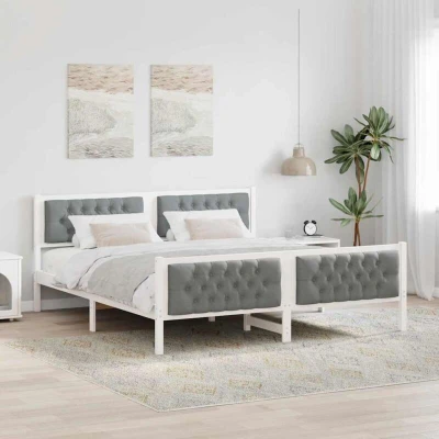 Paveikslėlis vidaXL Bed Frame Light Grey 180 x 200 cm Solid Pine Wood