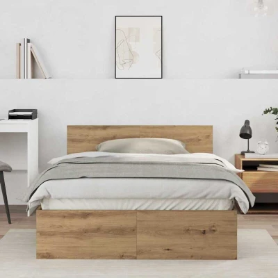 Paveikslėlis vidaXL Bed Frame Artisan Oak 193 x 125 70 cm Engineered Wood
