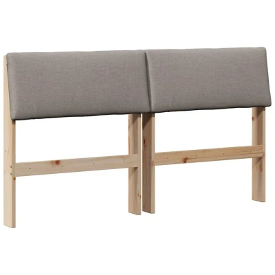 Paveikslėlis vidaXL Upholstered Headboard Taupe 140 cm Solid Pine Wood
