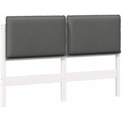 Paveikslėlis vidaXL Upholstered Headboard White and Light Grey 120 cm
