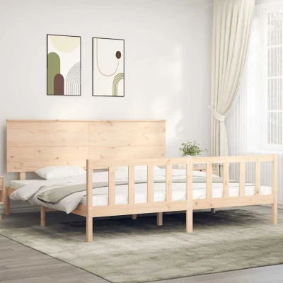 Paveikslėlis vidaXL Bed Frame without Mattress Super King Size Solid Wood Pine