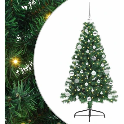 Paveikslėlis vidaXL Artificial Pre-lit Christmas Tree Green 150 cm PVC