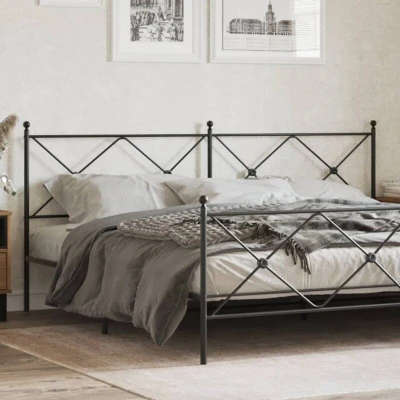 Paveikslėlis vidaXL Metal Replace Headboard Black 200cm