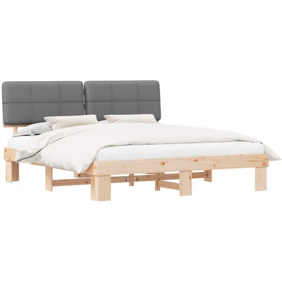 Paveikslėlis vidaXL Bed Frame with Upholstered Headboard Light Grey 200 x cm