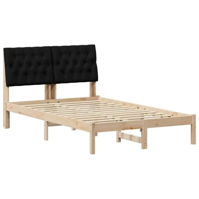 Paveikslėlis vidaXL Bed Frame with Upholstered Headboard Brown 120 x 190 cm