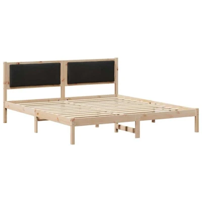 Paveikslėlis vidaXL Bed Frame with Headboard Black 180 x 200 cm Solid Pine Wood