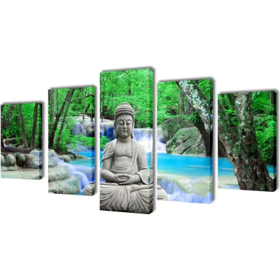 Paveikslėlis vidaXL Canvas Wall Print Set Buddha 200 x 100 cm