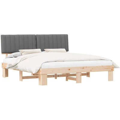 Paveikslėlis vidaXL Bed Frame with Upholstered Headboard Light Grey 180 x 200 cm