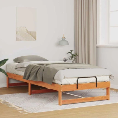 Paveikslėlis vidaXL Bed Frame Brown 90 x 220 cm Solid Pine Wood
