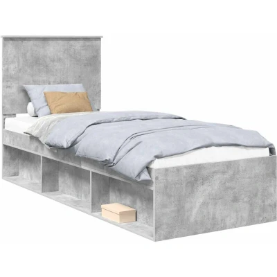 Paveikslėlis vidaXL Bed Frame Concerte Grey 75 x 190 cm Solid Pine Wood