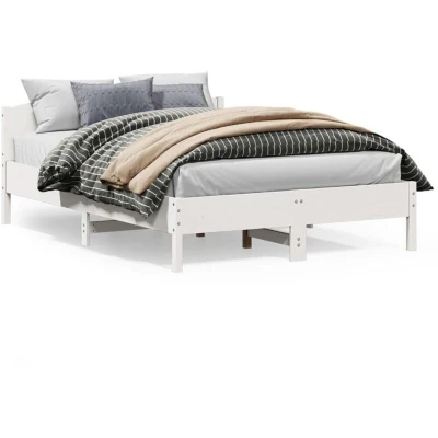 Paveikslėlis vidaXL Bed Frame without Mattress White 120x200 cm Solid Wood Pine