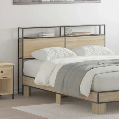 Paveikslėlis vidaXL Storage Headboard with Sonoma oak Engineered wood