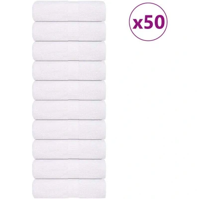 Paveikslėlis vidaXL Wash Towels "FROGN" 50 pcs White 30x30 cm 360 gsm