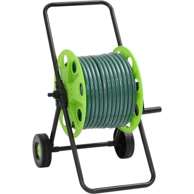 Paveikslėlis vidaXL Green Hose Reel Cart with Fitting Set 0.5" 30 m PVC