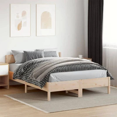 Paveikslėlis vidaXL Bed Frame without Mattress 140x200 cm Solid Wood Pine