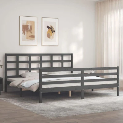 Paveikslėlis vidaXL Bed Frame without Mattress Grey 200x200 cm Solid Wood