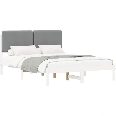Paveikslėlis vidaXL Bed Frame with Upholstered Headboard Light Grey 150 x 200 cm