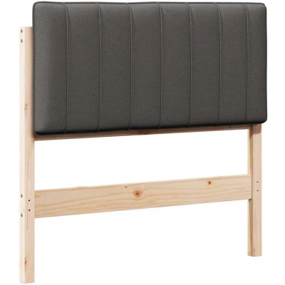 Paveikslėlis vidaXL Upholstered Headboard Brown and Dark Grey 90 cm Solid Pine Wood