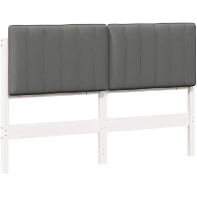 Paveikslėlis vidaXL Upholstered Headboard White and Light Grey 135 cm