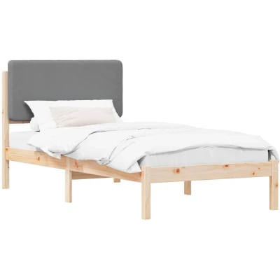 Paveikslėlis vidaXL Bed Frame with Upholstered Headboard Light Grey 100 x 200 cm