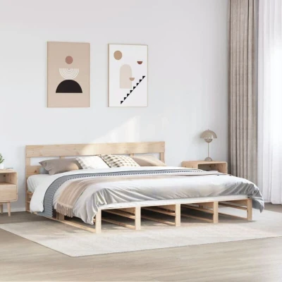 Paveikslėlis vidaXL Bed Frame without Mattress 180x200 cm Super King Solid Wood Pine