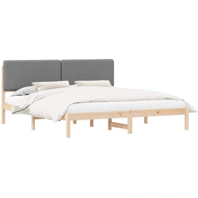 Paveikslėlis vidaXL Bed Frame with Upholstered Headboard Light Grey 180 x 200 cm