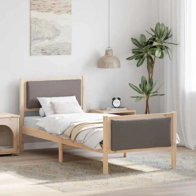 Paveikslėlis vidaXL Bed Frame with Headboard Taupe 80 x 200 cm Fabric