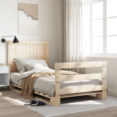 Paveikslėlis vidaXL Bed Frame without Mattress with Headboard 100x200 cm Solid Wood