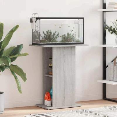 Paveikslėlis vidaXL Aquarium Stand Grey Sonoma 60.5x36x72.5 cm Engineered Wood