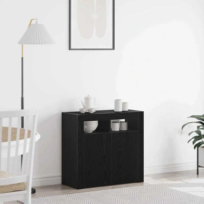 Paveikslėlis vidaXL Sideboard Black Oak 80 x 35 75 cm Engineered Wood