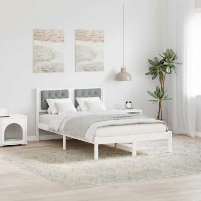 Paveikslėlis vidaXL Bed Frame Light Grey 120 x 190 cm Solid Pine Wood