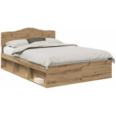 Paveikslėlis vidaXL Bed Frame Artisian Oak 150 x 200 cm Solid Pine Wood