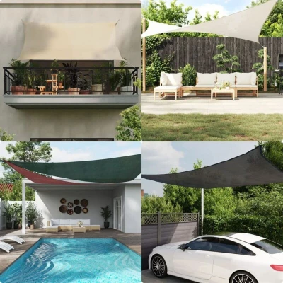 Paveikslėlis vidaXL Sunshade Sail 160 g/m² Beige 3x4 m HDPE