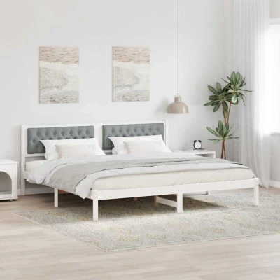 Paveikslėlis vidaXL Bed Frame Light Grey 200 x cm Solid Pine Wood