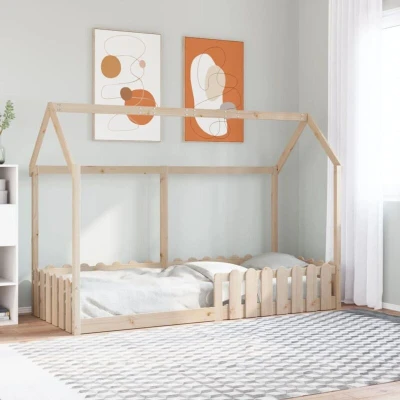 Paveikslėlis vidaXL Kids' House Bed Frame without Mattress 80x200 cm Solid Wood Pine