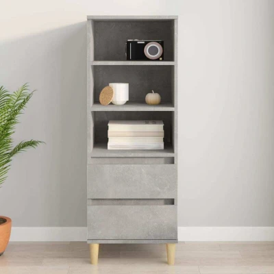Paveikslėlis vidaXL Highboard Concrete Grey 40x36x110 cm Engineered Wood