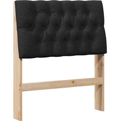 Paveikslėlis vidaXL Upholstered Headboard Black 80 cm Solid Pine Wood