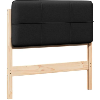 Paveikslėlis vidaXL Upholstered Headboard Brown and Black 80 cm Solid Pine Wood