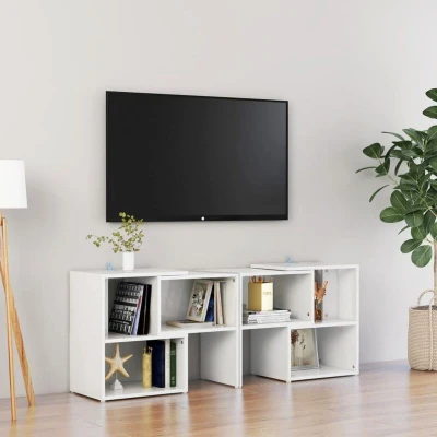 Paveikslėlis vidaXL TV Cabinet High Gloss White 104x30x52 cm Engineered Wood