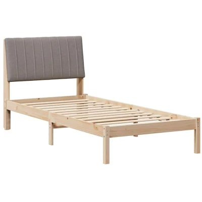 Paveikslėlis vidaXL Bed Frame with Headboard Brown 90 x 190 cm Solid Pine Wood