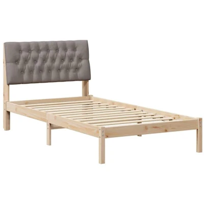 Paveikslėlis vidaXL Bed Frame with Upholstered Headboard Brown 100 x 200 cm